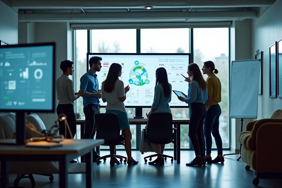 Professional team collaborating in a modern operations center